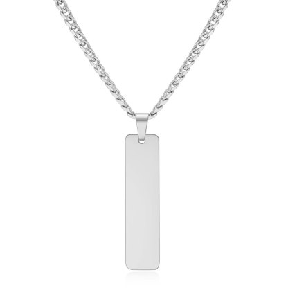 Round Photo Locket Engraved Pendant Necklace
