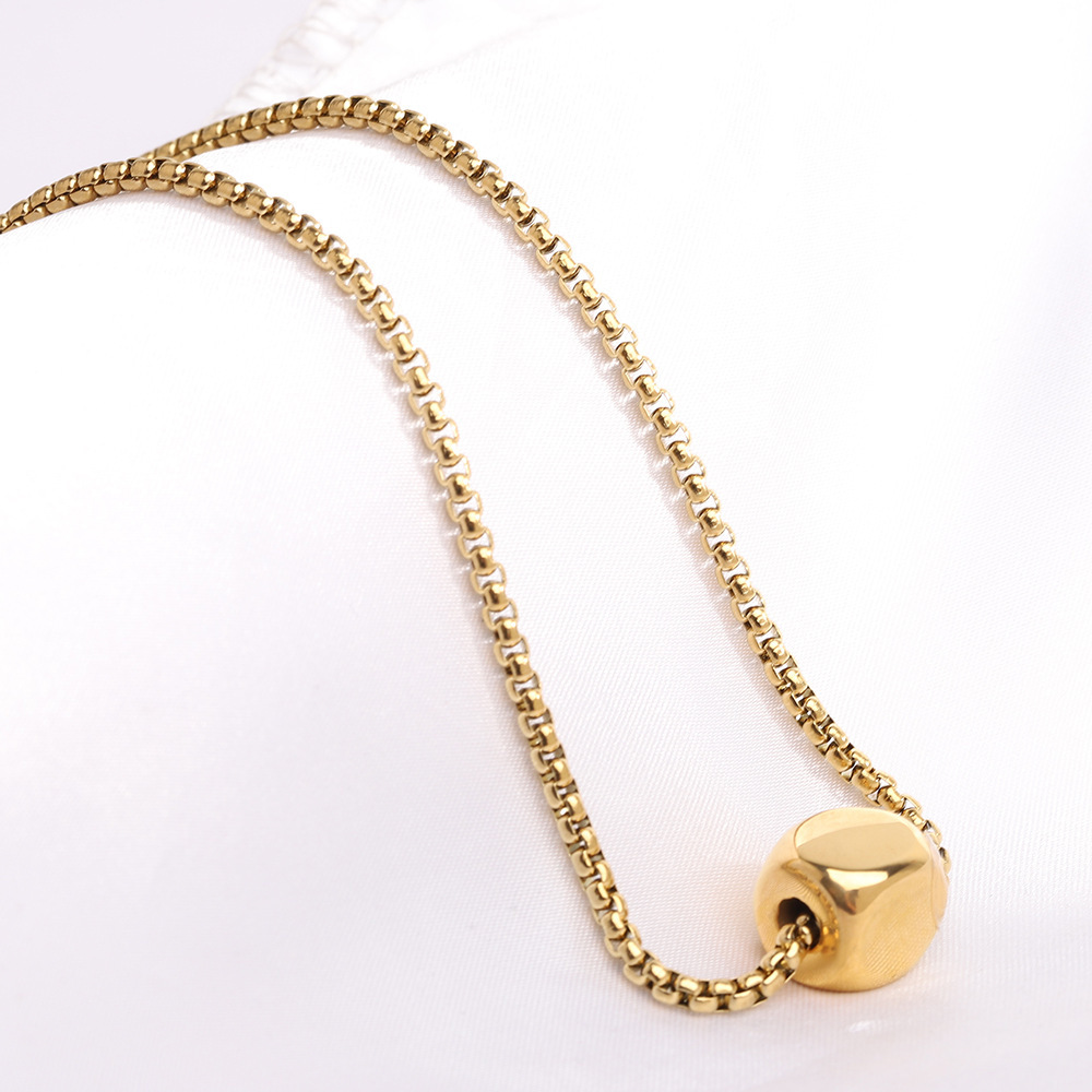 Cube Square Engraved Pendant Necklace