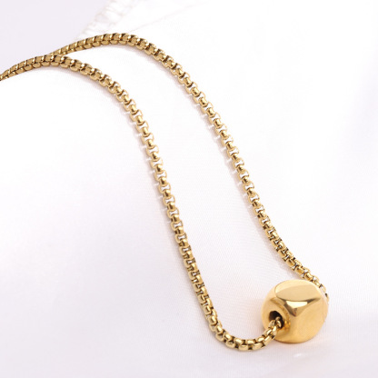 Cube Square Engraved Pendant Necklace