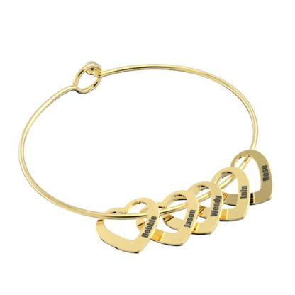 engraved name hearted shape bracelet