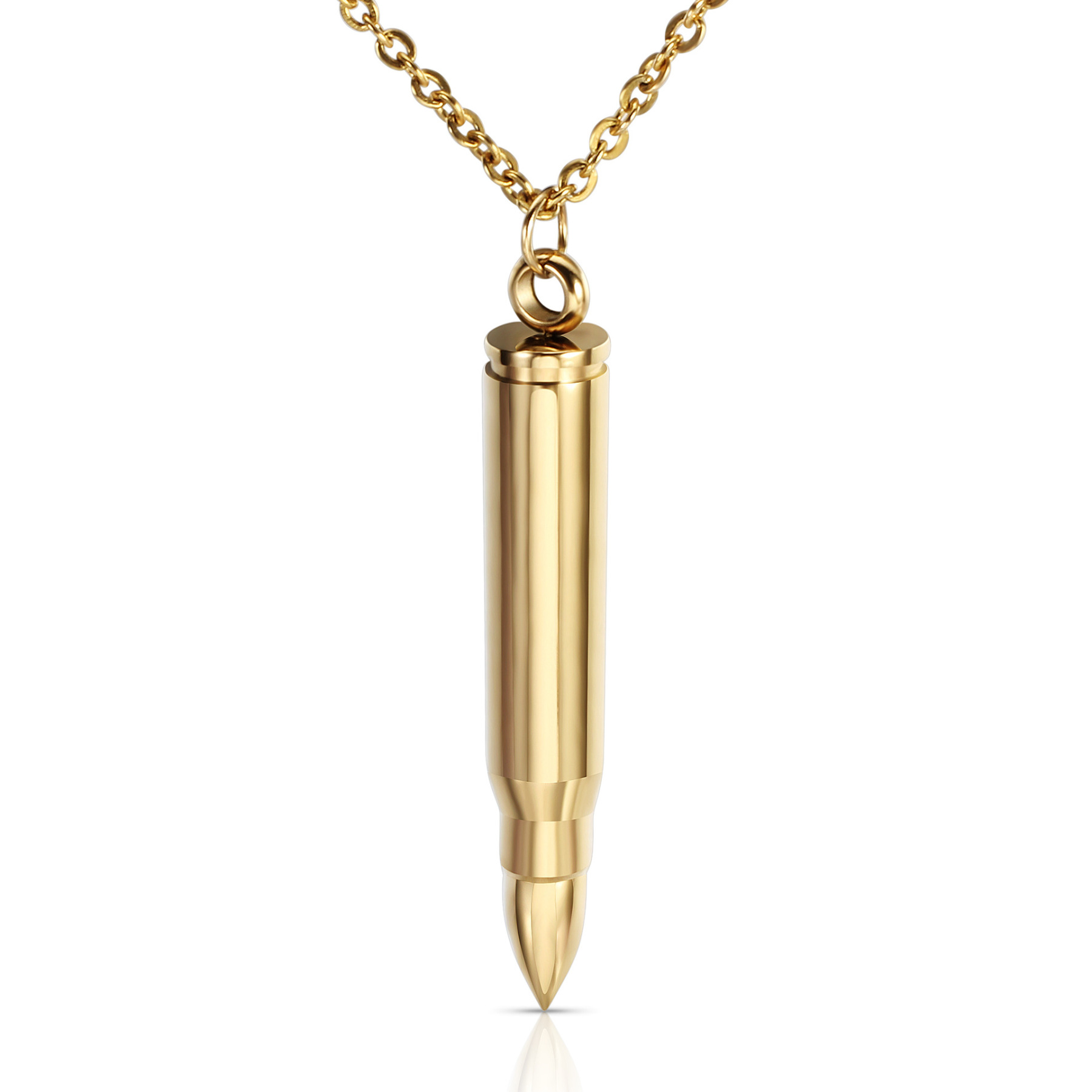 Cross with Ring Engraved Pendant Necklace