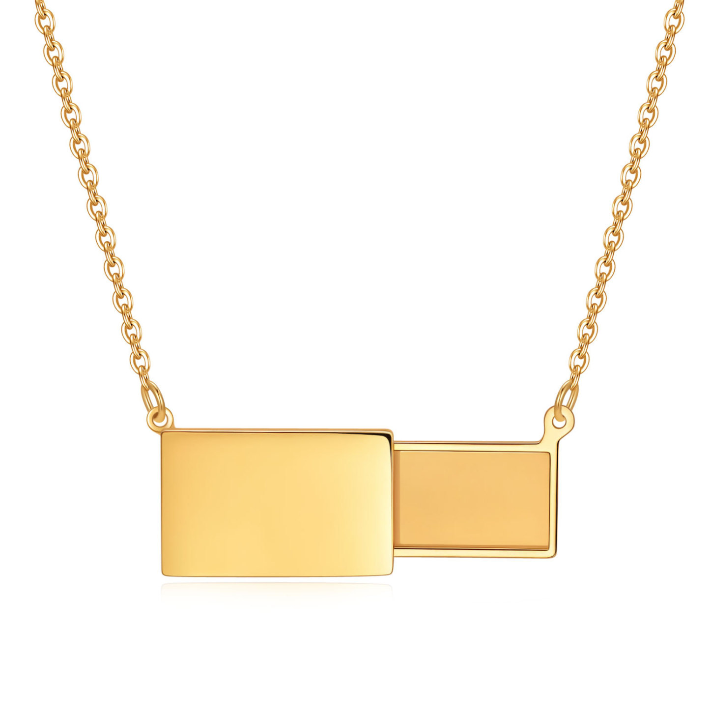Open Envelope Engraved Pendant Necklace