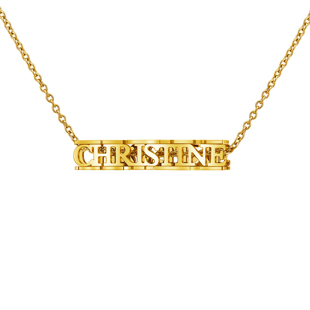 4 sided name pendant