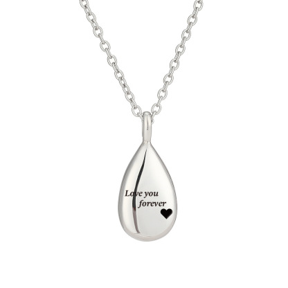 teardrop engraved name/photo locket necklace