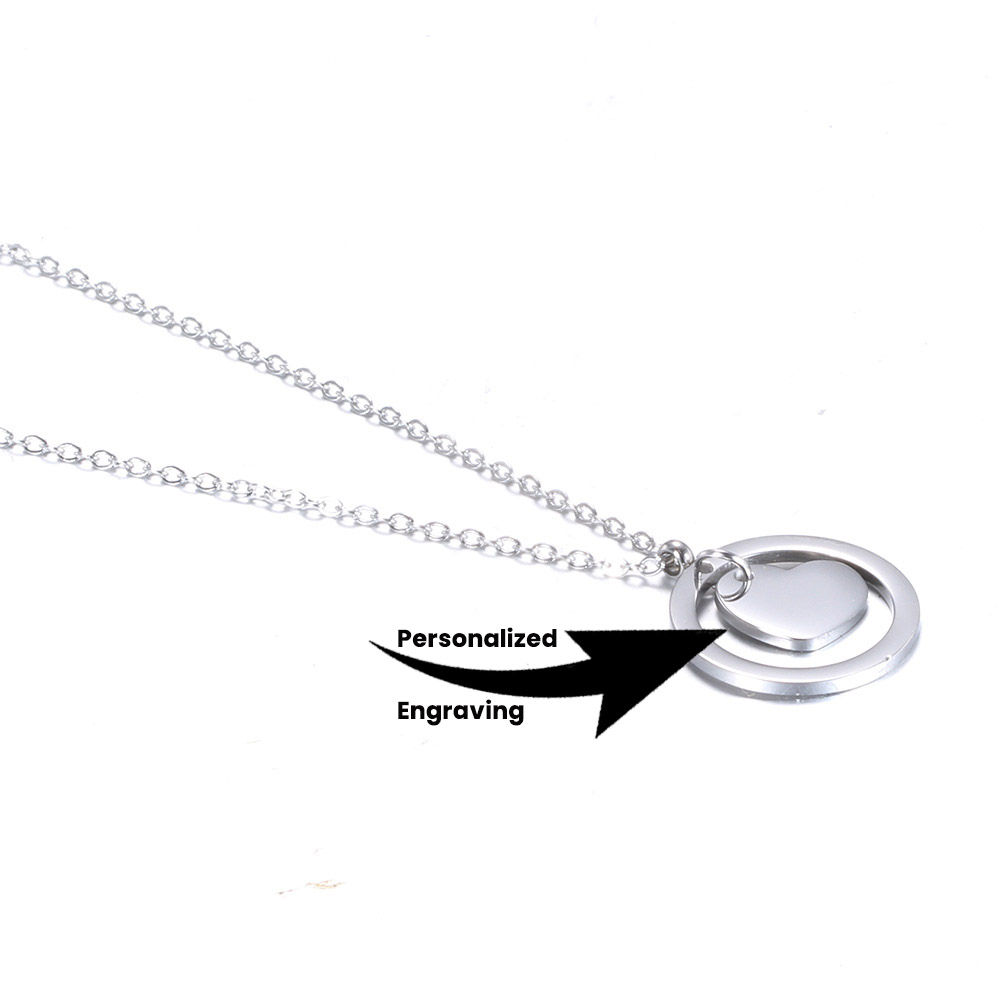 Open Envelope Engraved Pendant Necklace