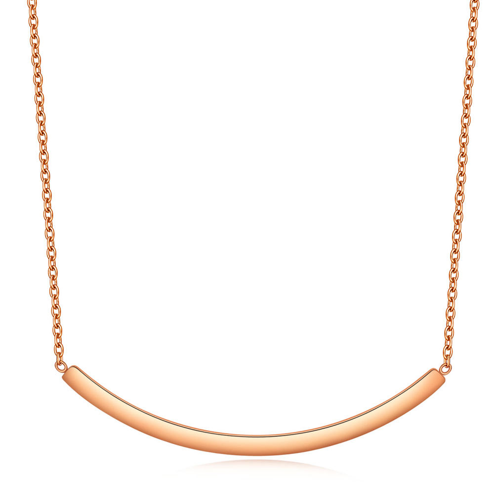 Thin Smile Pad Engraved Necklace