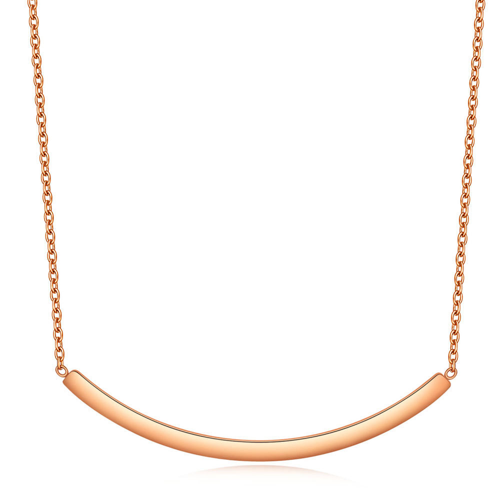 Thin Smile Pad Engraved Necklace