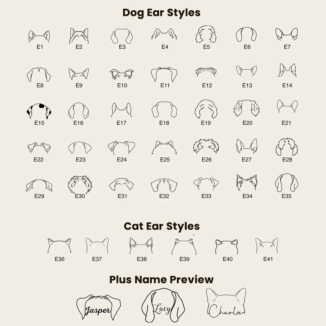 Dog & Cat Ears Stylish Name Necklace