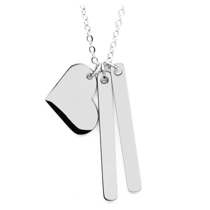 Heart With Long Pads Engraved Necklace