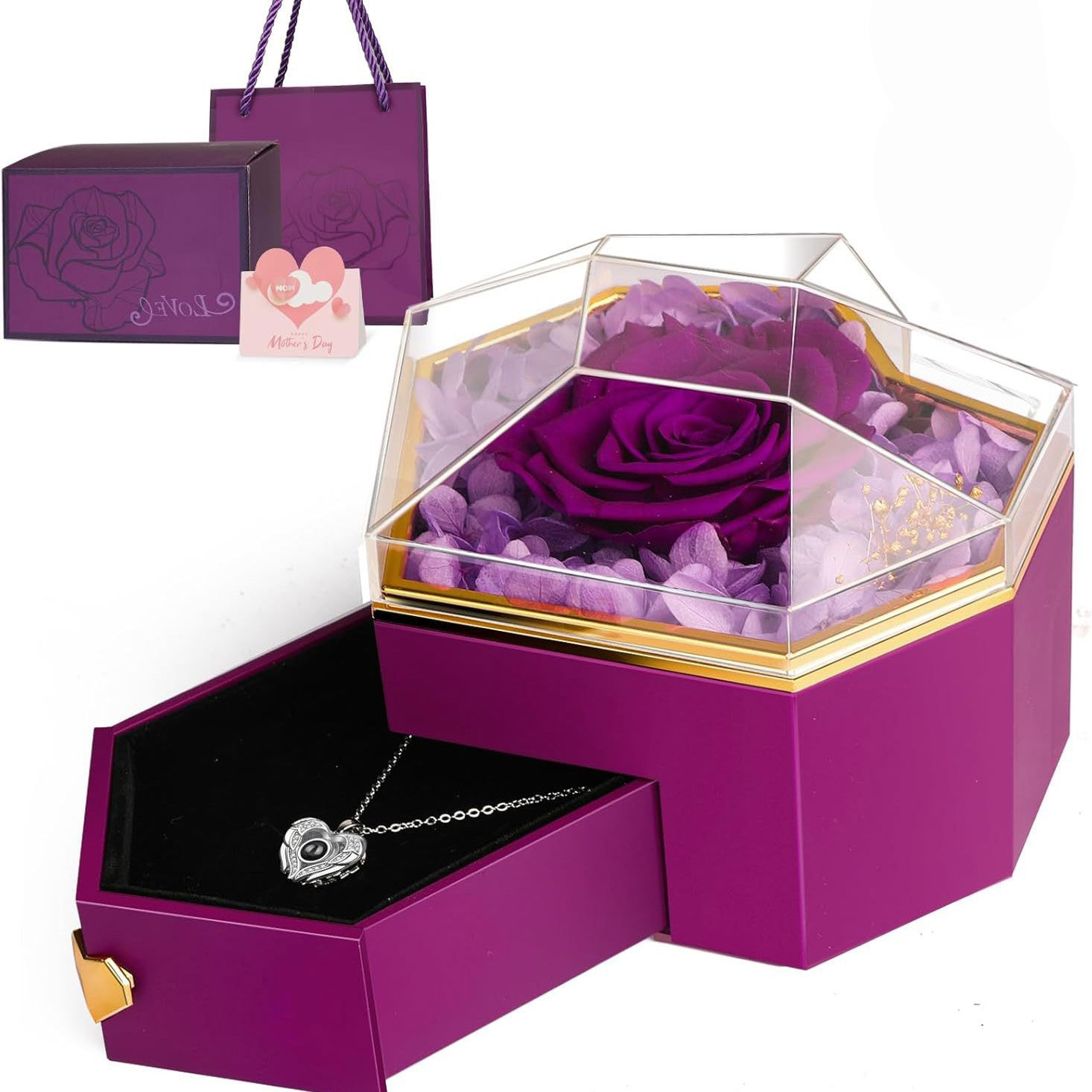3D Heart Rose Box
