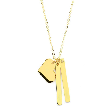 Heart With Long Pads Engraved Necklace