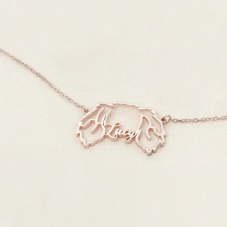 Dog & Cat Ears Stylish Name Necklace