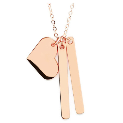 Heart With Long Pads Engraved Necklace