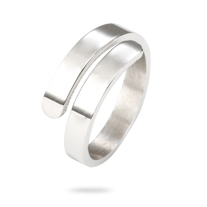 double layer engraved name adjustable ring