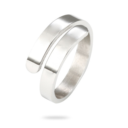 double layer engraved name adjustable ring