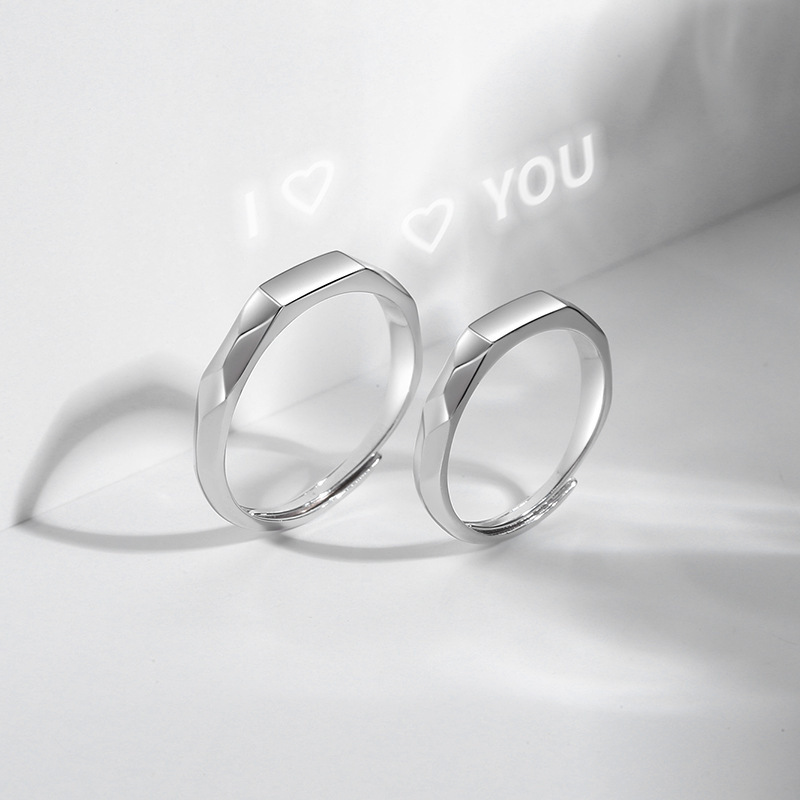 925 Sterling silver Hidden I love U Rings (2pcs) Best gift for lovers, boyfriend, girlfriend, couples