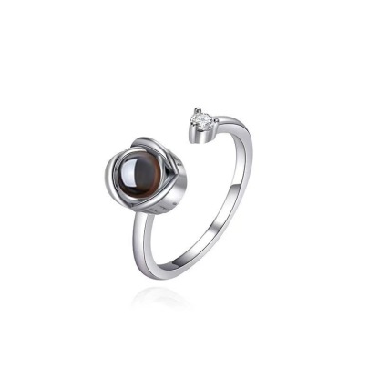 Rose Flower Projection Ring hidden photo ring Best gift for her