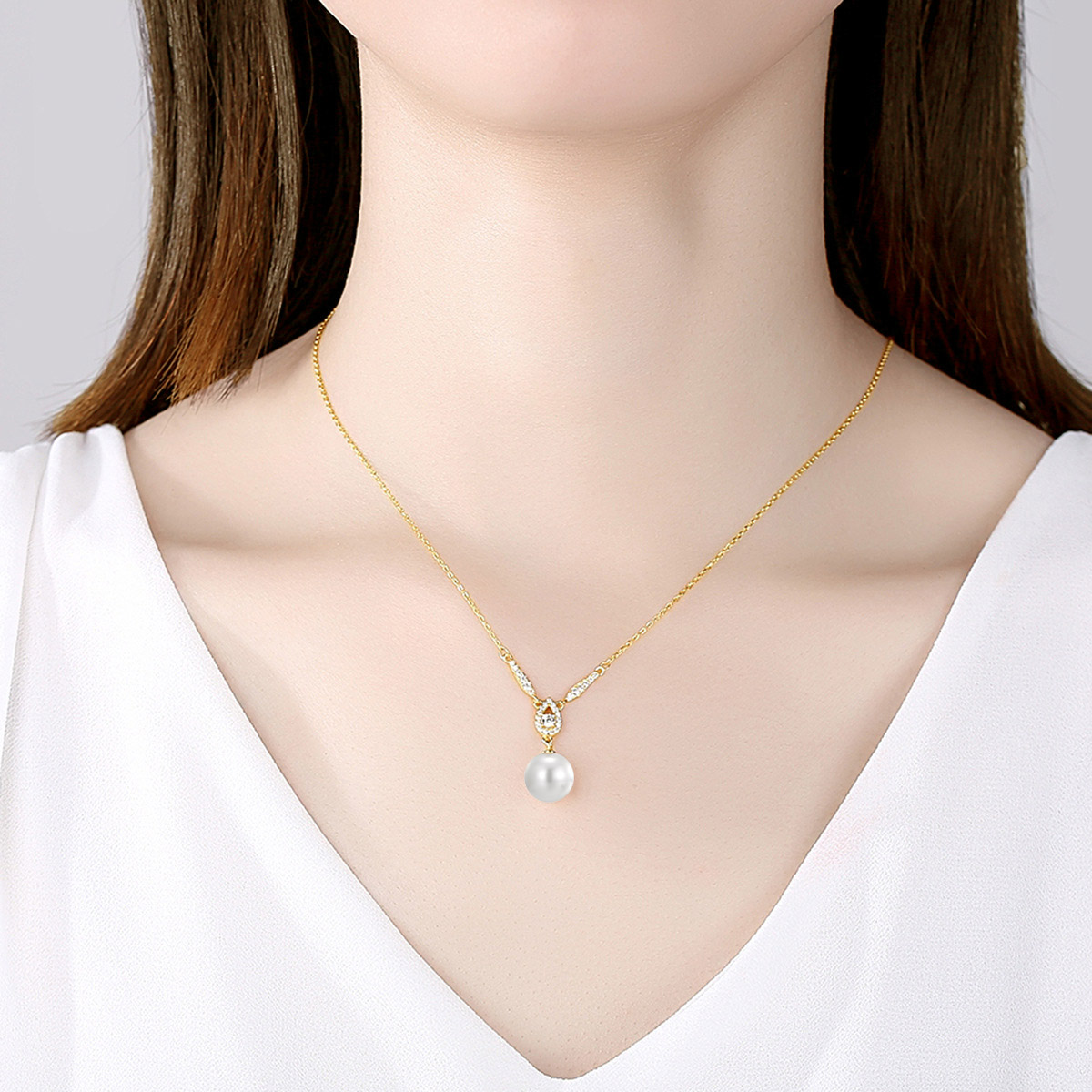 Onyx Thread NFC Pearl Necklace