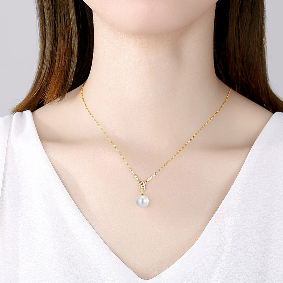 Onyx Thread NFC Pearl Necklace