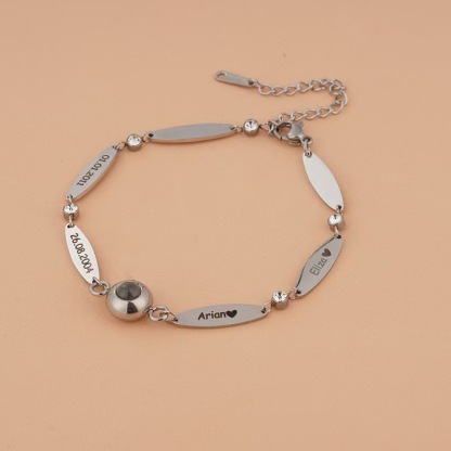  Names Birthstone Hidden Photo Bracelet