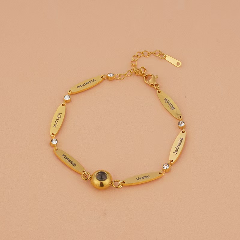 Names Birthstone Hidden Photo Bracelet