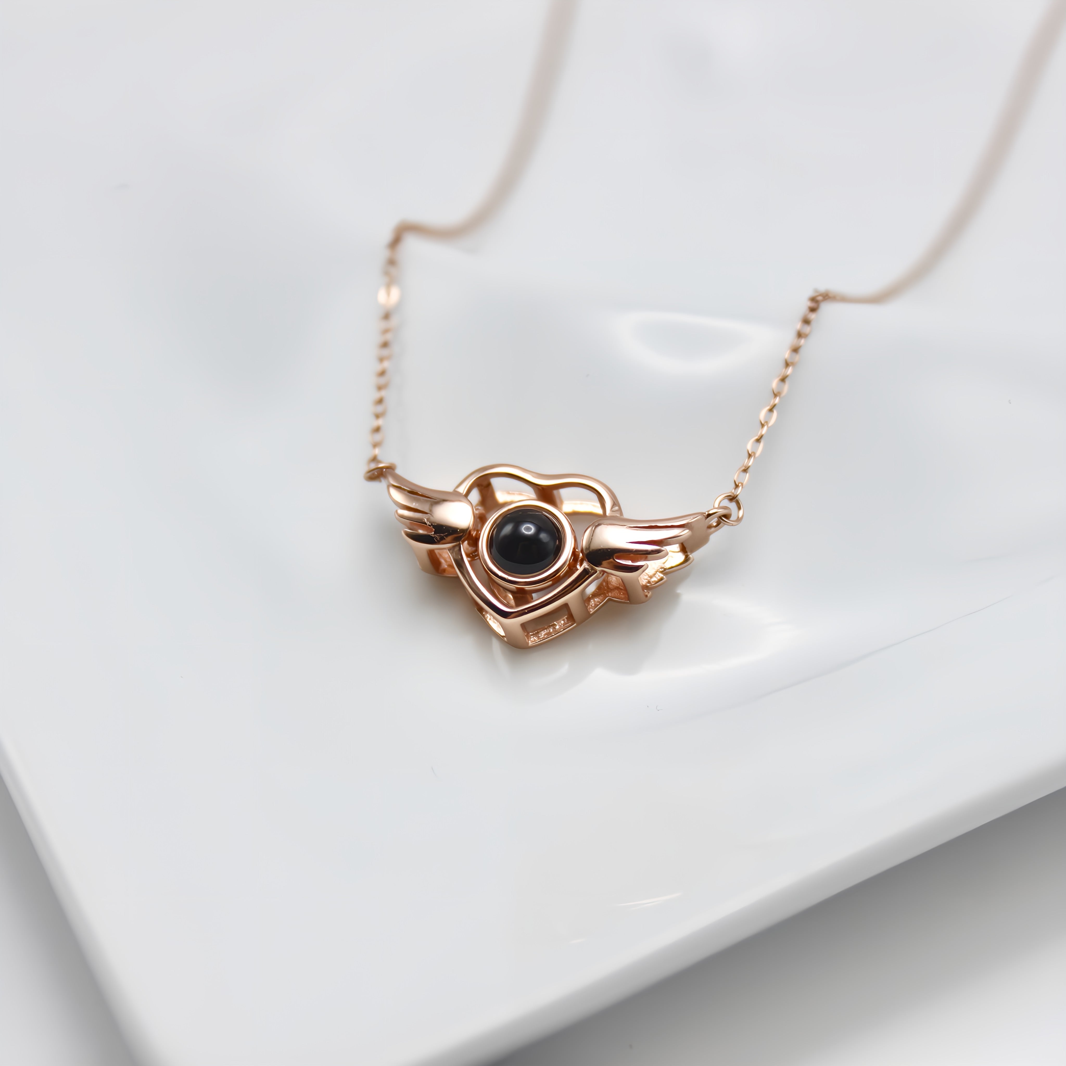 Heavenly Love 925 Sterling Silver Photo Projection Necklace
