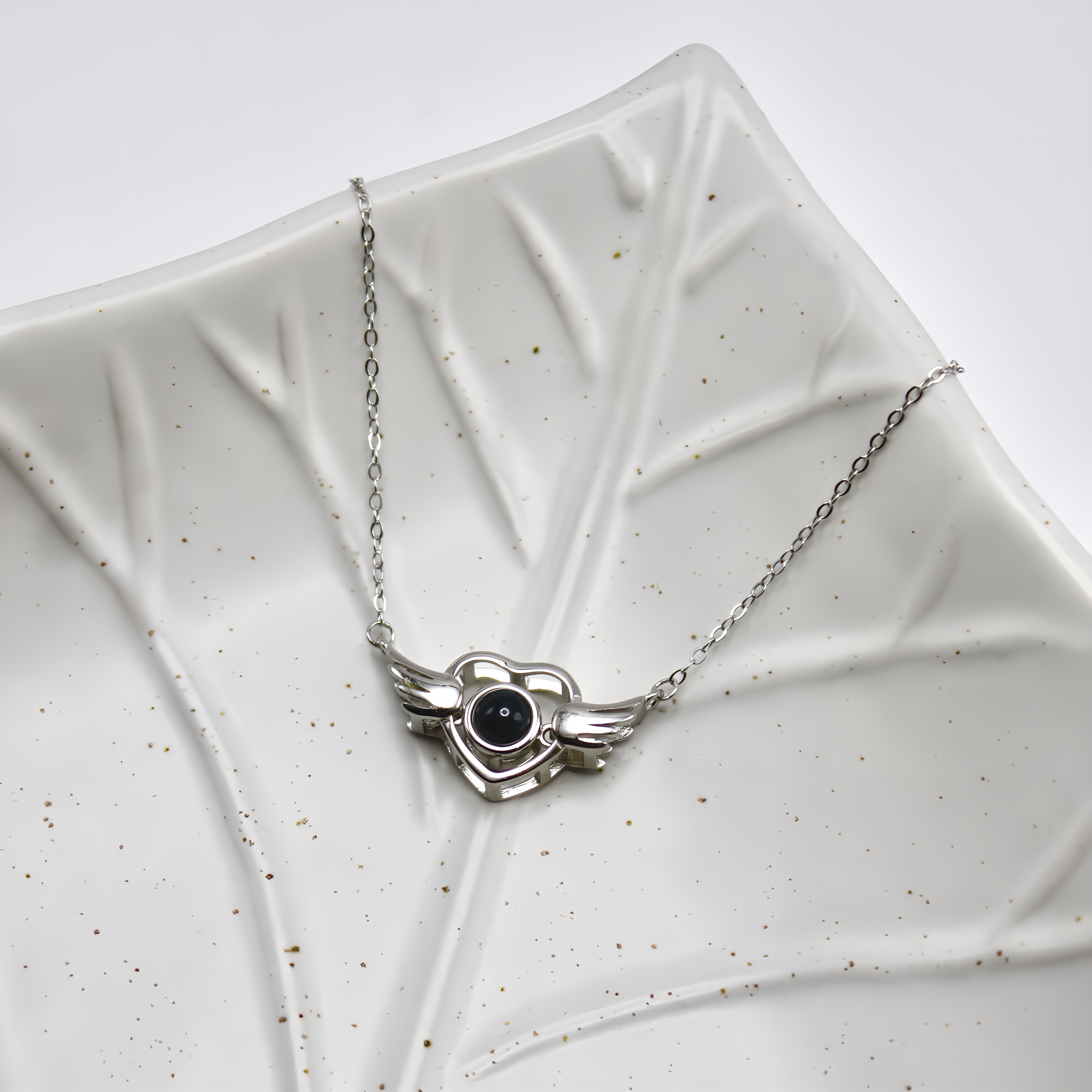 Heavenly Love 925 Sterling Silver Photo Projection Necklace