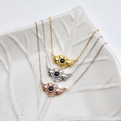 Heavenly Love 925 Sterling Silver Photo Projection Necklace