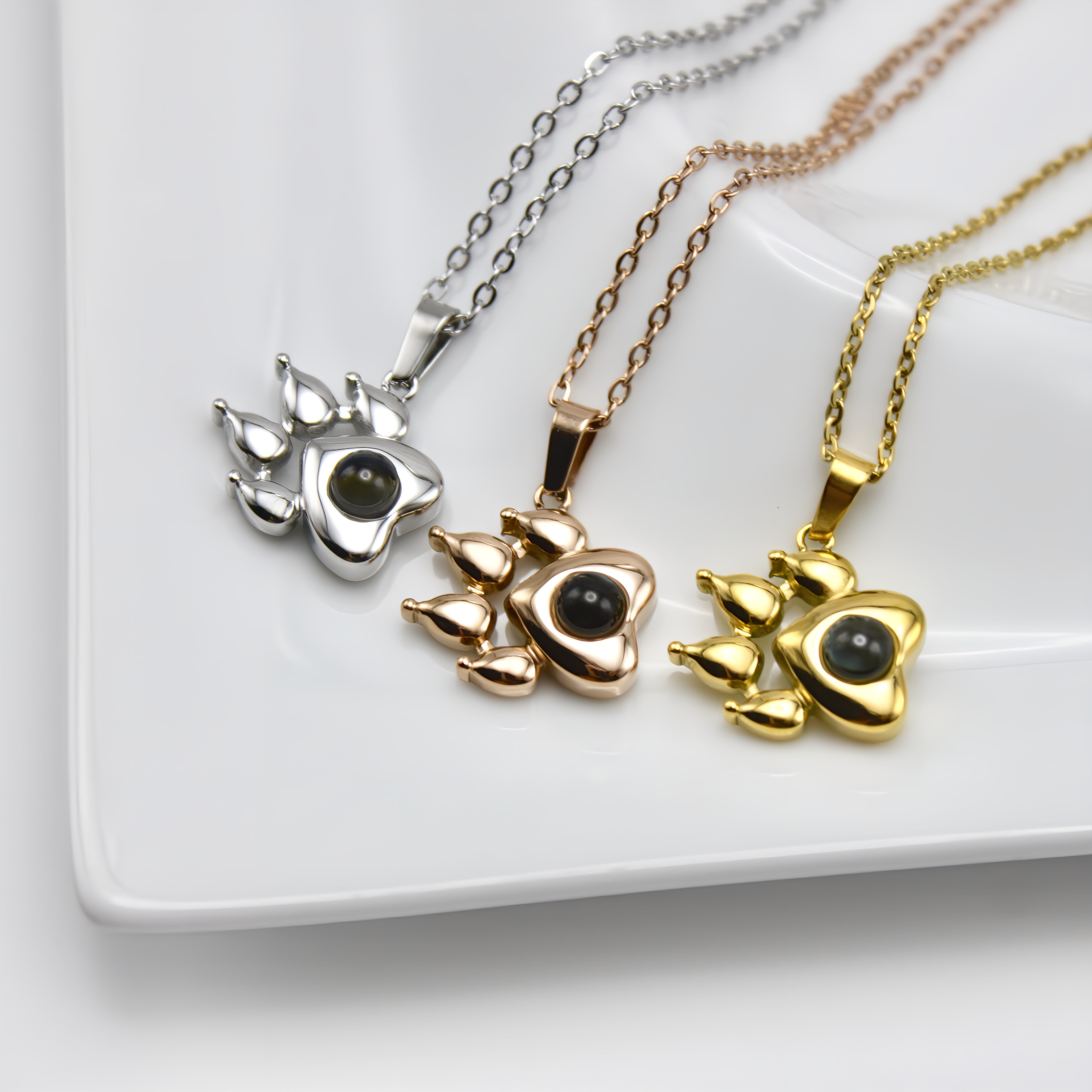 Special Paw 925 Sterling Silver Photo Projection Necklace