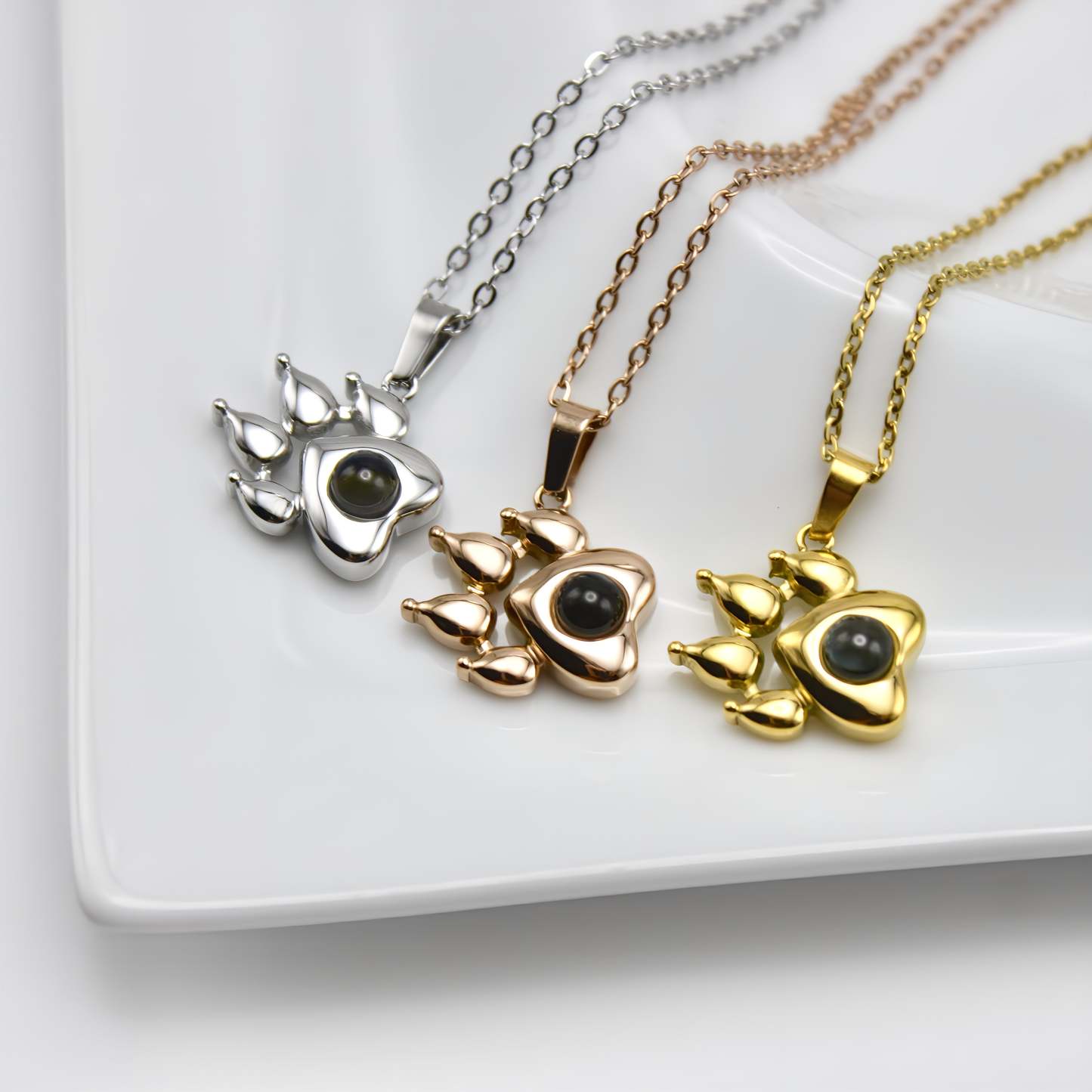 Special Paw 925 Sterling Silver Photo Projection Necklace