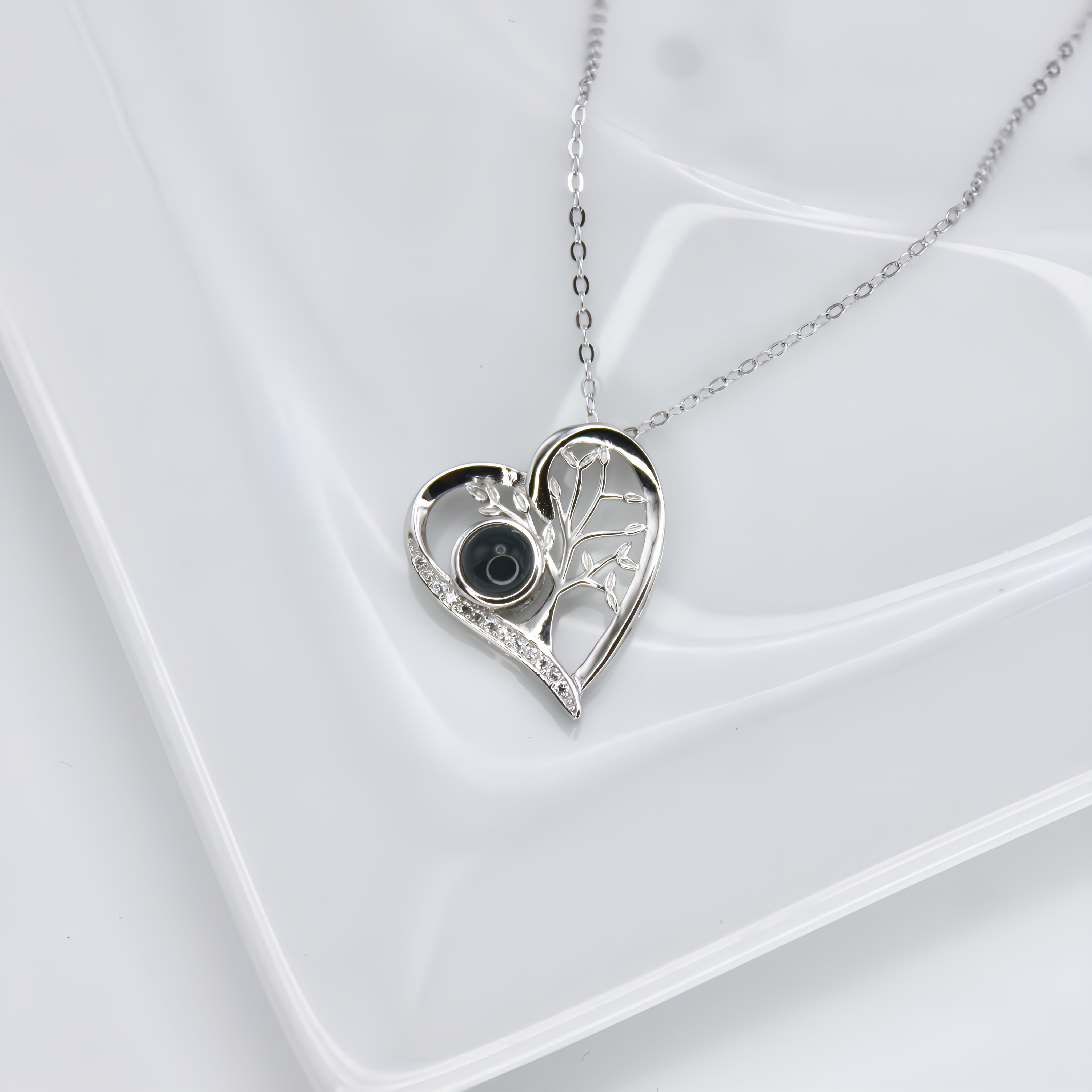 Tree Of Life 925 Sterling Silver Photo Projection Necklace