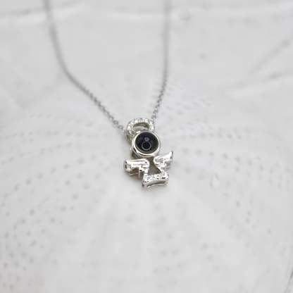 Small Angel 925 Sterling Silver Photo Projection Necklace