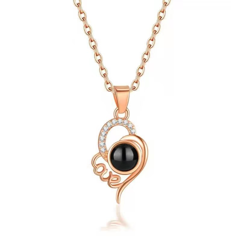 Love 925 Sterling Silver Projection Necklace