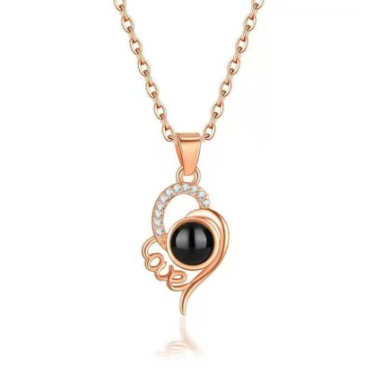 Love 925 Sterling Silver Projection Necklace