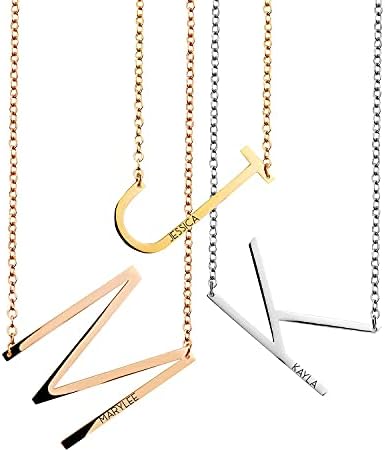 Mothers Day Gifts Sideways Initial Necklace Gift for her Birthday Gift Personalized Gift Mignonan...