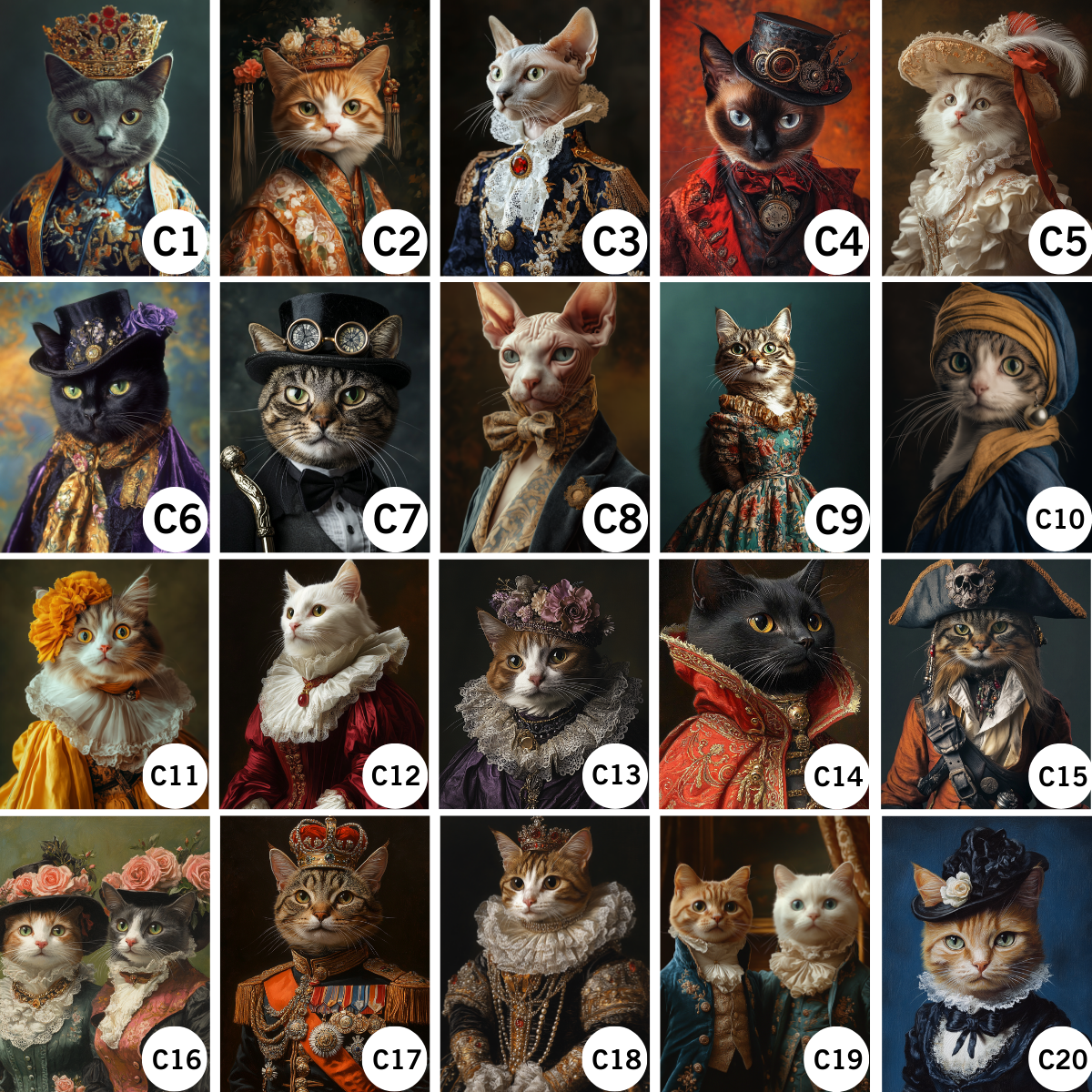 Custom Regal Pet Portrait, Royal Cat Painting, Pet Portrait, Royal Cat Portrait, Pet Portrait gift, Wall Art,Renaissance Pet Portrait-GIFTEEHEE