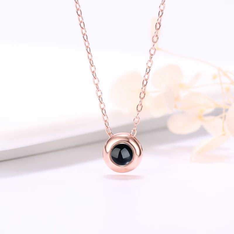 Custom Photo Projection Classic Gem Necklace