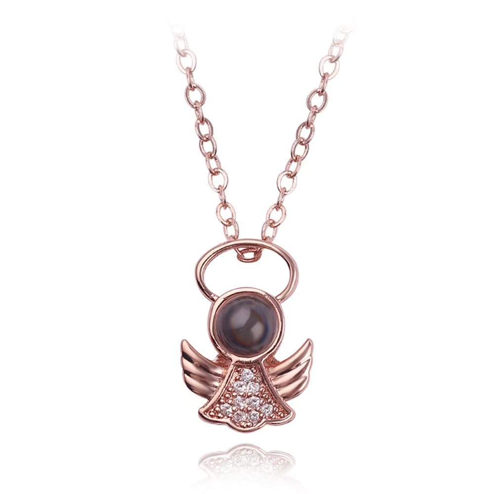 Angel 925 Sterling Silver Photo Projection Necklace