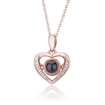 Birthday Gift 925 Sterling Silver Photo Projection Necklace