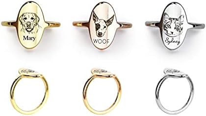 Custom Ring Pet Portrait Jewelry Christmas Gift Dog Lover Jewelry Personalized Ring Gift for Her ...