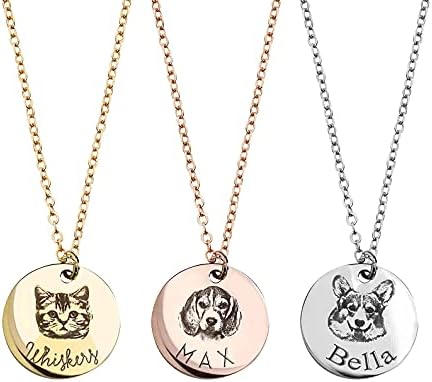 Personalized Gift for Women Pet Necklace Handmade Pet Portrait Necklace Dog Memorial Jewelry Cust...