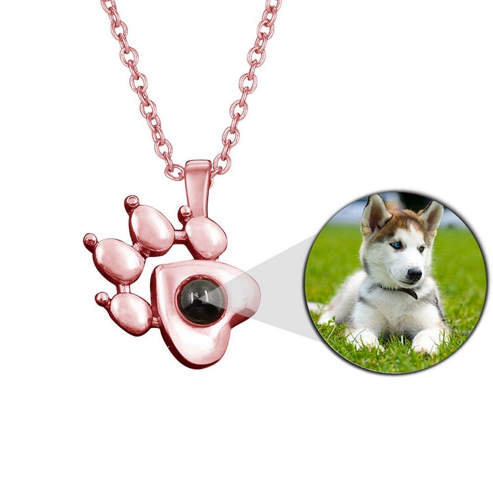 Special Paw 925 Sterling Silver Photo Projection Necklace