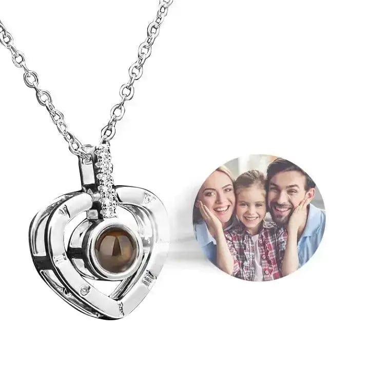 Birthday Gift 925 Sterling Silver Photo Projection Necklace