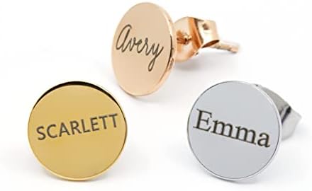 Personalized Minimalist Earrings Christmas Gift For Her Name Earrings Rose Gold November Birthday...