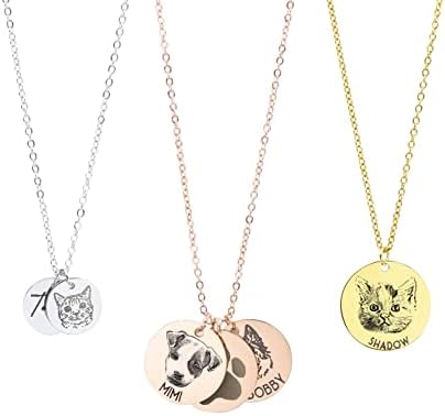Pet Portrait Dog Memorial Necklace Personalized Pictures Custom Pet Gift for Mom Dog Mom Mother's...