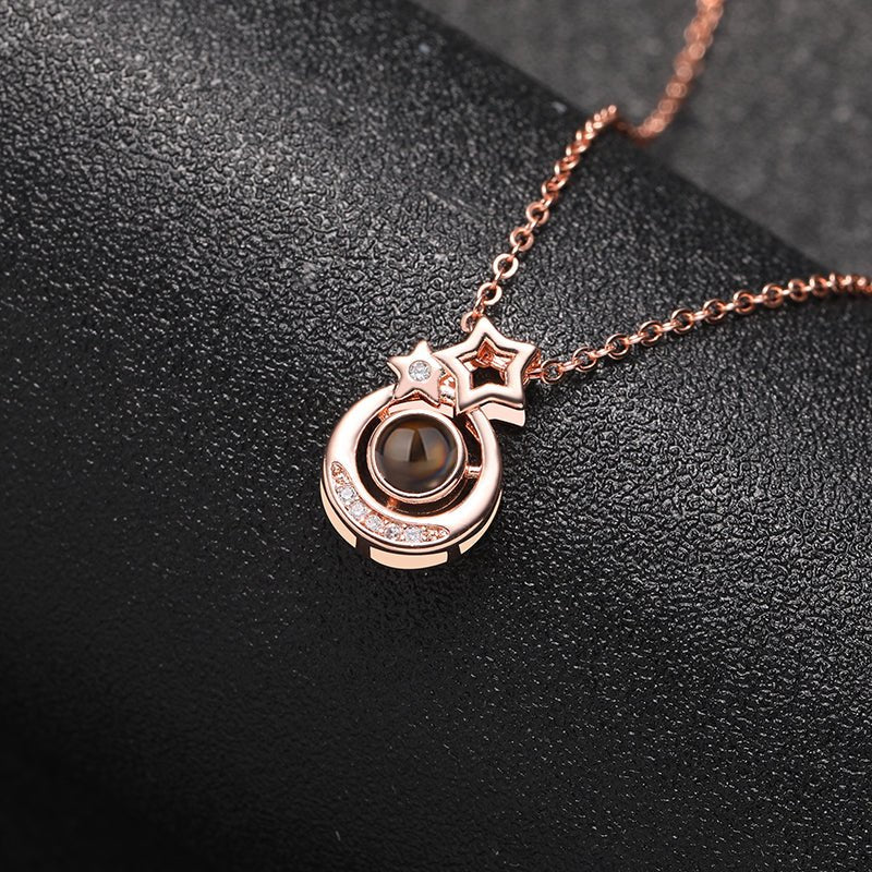 Celestial Harmony 925 Sterling Silver Projection Necklace