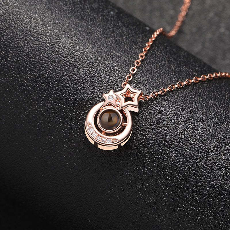Celestial Harmony 925 Sterling Silver Projection Necklace