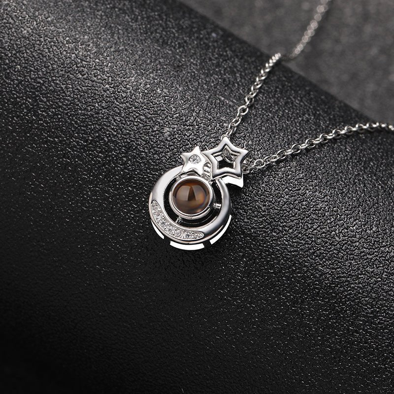 Celestial Harmony 925 Sterling Silver Projection Necklace