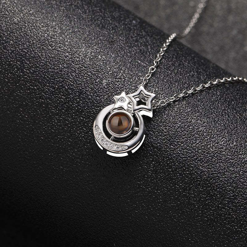 Celestial Harmony 925 Sterling Silver Projection Necklace