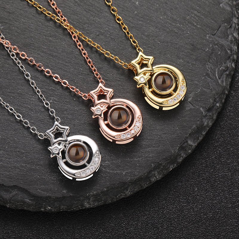 Celestial Harmony 925 Sterling Silver Projection Necklace